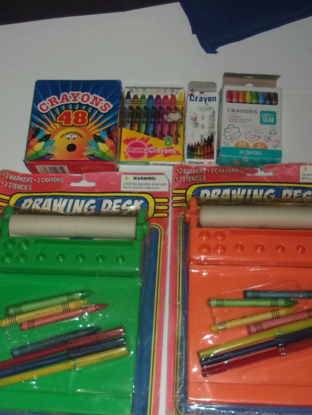 Crayon Collection and two kids Drawing/Crayon Desks